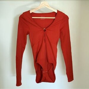 MIMI FANTASY Deep V long sleeve bodysuit